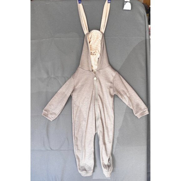 Kids Tales Baby Bunny Hooded Romper With Ears Size 100 Gray Full-Zip Long Sleeve - Picture 2 of 4